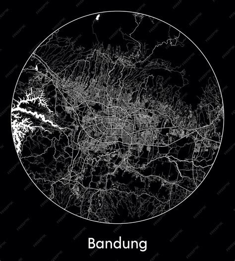 Premium Vector | City map asia indonesia bandung vector illustration