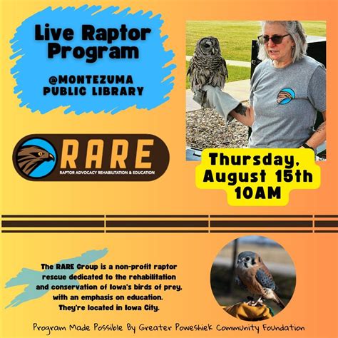 Live Raptor Program, 500 E Main St, Montezuma, IA, United States, Iowa ...