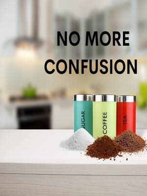 Buy VISAXMI® Tea, Sugar, Coffee Container Set of 3 | Tea Sugar Canister ...