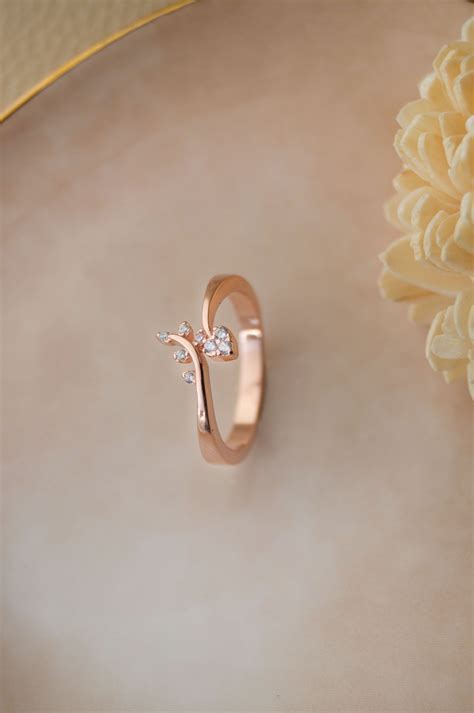 Elegant Fern Rose Gold Plated Sterling Silver Ring | 925 Silver Jewelry ...