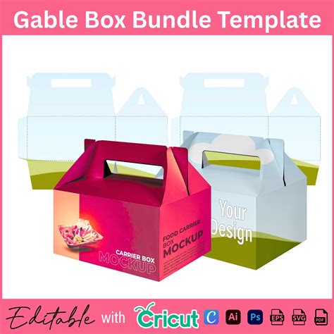 Gable Box Template, Gable Box Bundle, DIY Box Template, Gift Box Svg ...