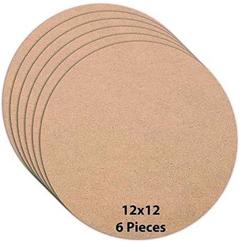 MAANSARU Unfinished MDF Wood Round Circle 2.5 mm Thick 12 inch Board ...