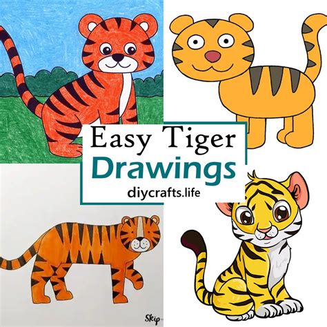 Image result for Tiger Drawing Easy