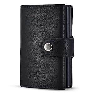 Buy SKYLE Leather Pop Up Wallet for Men (Black), RFID Protected, Metal ...