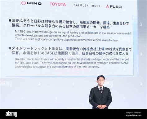 Tokyo, Japan. 30th May, 2023. Japan's Toyota Motor CEO Koji Sato announces Toyota's subsidiary ...