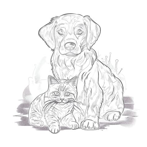 Dog And Cat Coloring Sheet Printable Coloring Sheet Cat & Dog Coloring