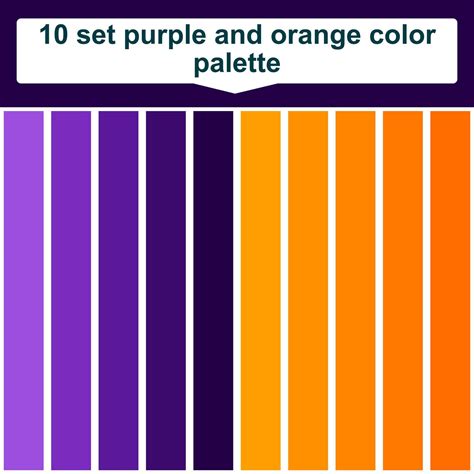 10 set purple and orange color palette. Elegant purple and orange ...