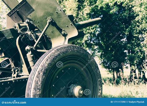 Old Metal Green Cannon Details from the Time of Second World War ...