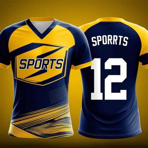 A blue and yellow jersey with the number 12 on it | Premium AI-generated image