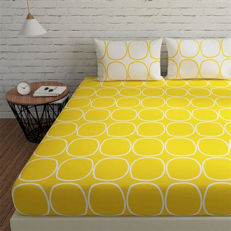 Huesland by Ahmedabad Cotton 144 TC Double Bedsheet Cotton with 2 ...