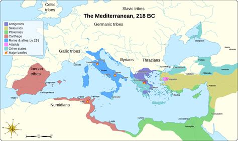 The Mediterranean, 218 BC | Punic wars, Roman history, Ancient maps