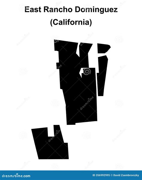East Rancho Dominguez Outline Map Stock Vector - Illustration of ...