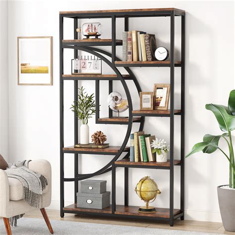 17 Stories Oscer Bookshelf Industrial 5 Tier Etagere Bookcase ...
