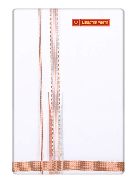 Men's Cotton Single Layered Dhoti with Assorted Border – ministerwhite.com