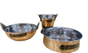 Crockery Wala And Company hammer Matte Lasser 1 Bucket Balti, 1 Handi ...