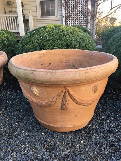 Set of Three Large Terracotta Planters by Domenico Ricceri at 1stdibs