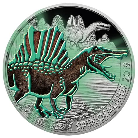 Coins Australia - 2019年.奥地利.超级恐龙系列首枚.棘龙彩色夜光纪念币