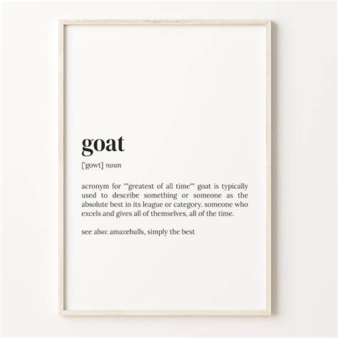 Goat Definition Print, Dictionary Poster, Quote Wall Art, the Goat ...