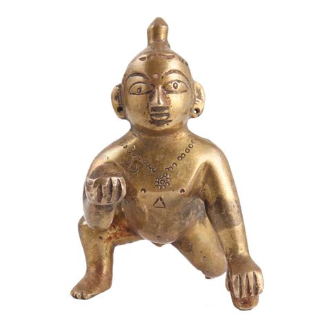 BrassÂ Laddu Gopal or little Krishna Statue