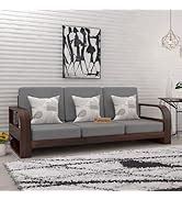 FURNESHO Wooden 6 Seater Sofa Set for Living Room | Six Seater Sofa for ...