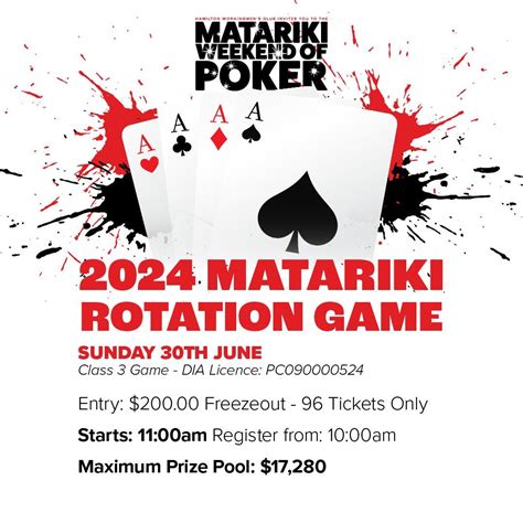 2024 Matariki Weekend Rotation Game, Hamilton Workingmen's Club Inc, 30 ...