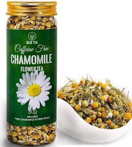 BLUE TEA Flower Tea | Pure Whole Flower Buds 50 Cups Chamomile Herbal ...
