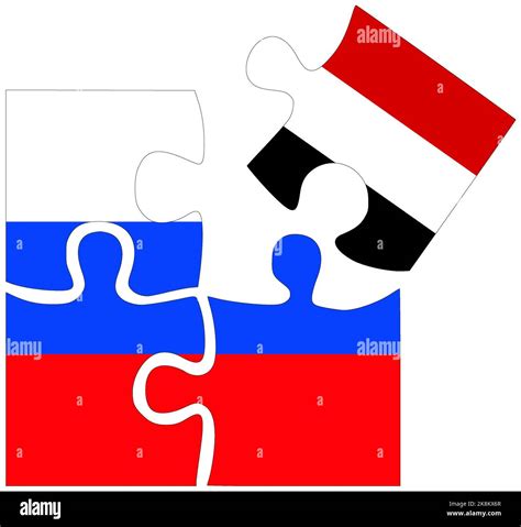 Russia - Yemen : puzzle shapes with flags, symbol of agreement or friendship Stock Photo - Alamy