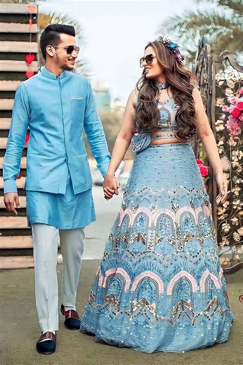 All New Sky Blue Crop Top Lehenga For Engagement Girls