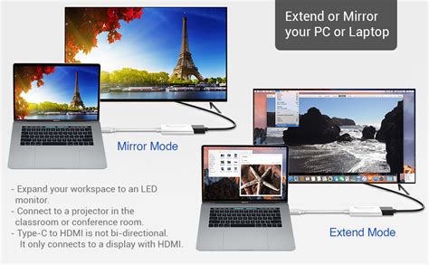 BlueRigger Type-C to HDMI Female Adapter (4K@60Hz),[Thunderbolt 3 ...