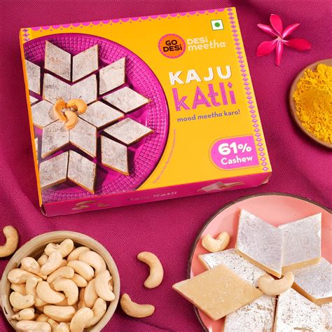 GO DESi - Premium Kaju Katli | 61% Cashews | Cashew Sweet | Indian ...