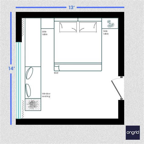 The Vibrant Oasis Bedroom Design | 14' x 13' – Ongrid Design