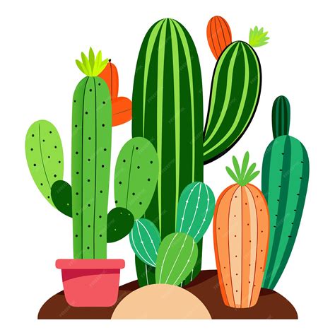 Cactus plants clipart cartoon style vector illustration | Premium AI ...
