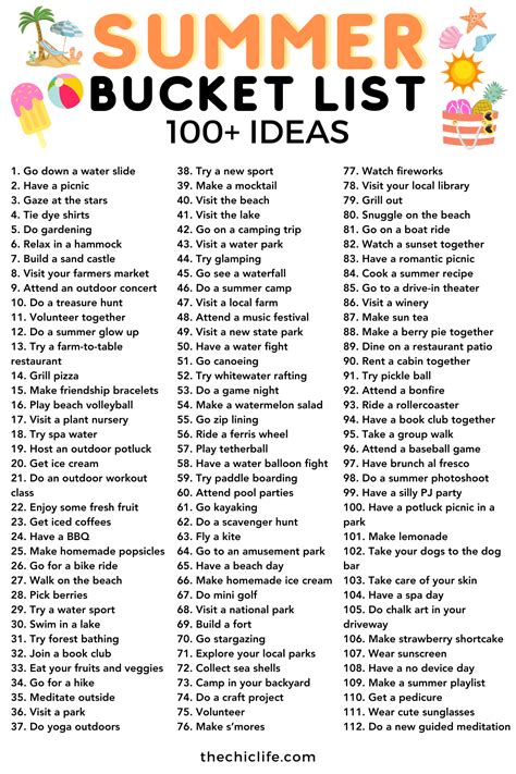 100+ Best Summer Bucket List Ideas 2024 (For Couples, Family, Friends ...