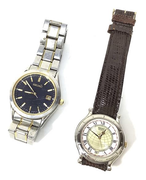Lot - (2pc) Seiko Watches, 5Y22-6050 Age Of Discovery