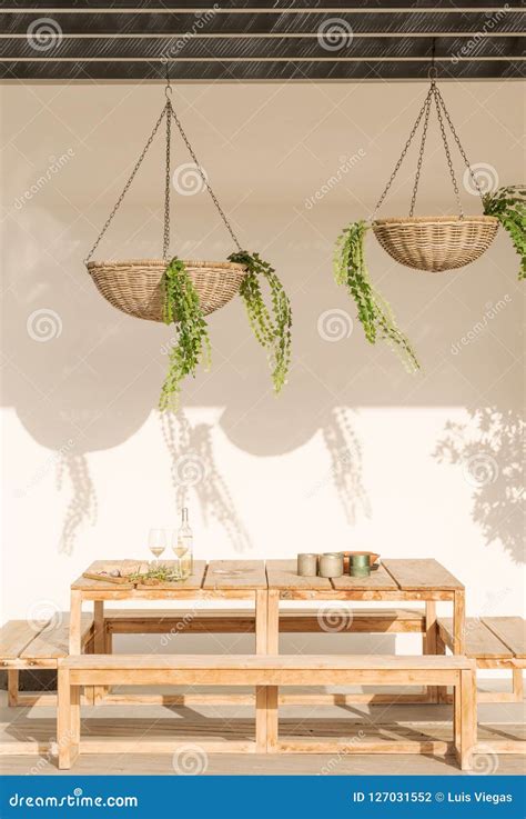 Modern House with Garden Swimming Pool and Wooden Deck Stock Photo ...