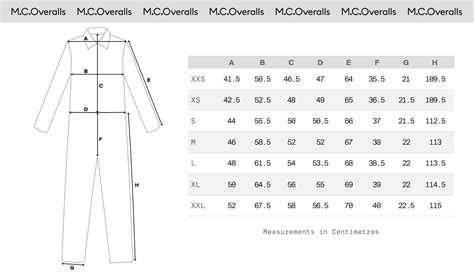 Work Overalls Size Chart at Cristina Lee blog