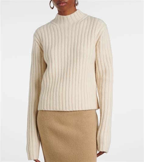 Petite Chunky wool and cashmere sweater in white - Toteme | Mytheresa