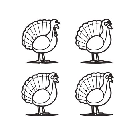 Premium Vector | A vector outline of turkey in four actions