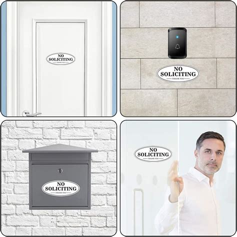 Buy No Soliciting Sign for House Door, Self-adhesive 7 x 3 Metal Signs ...