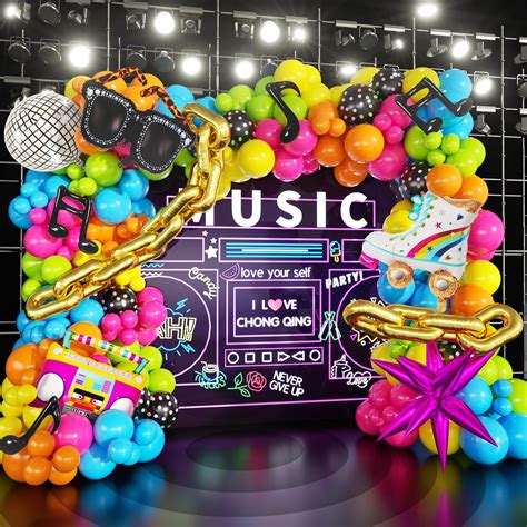 90s 80s Disco Theme Party Decorations, 171Pcs Balloon Arch Kit with ...