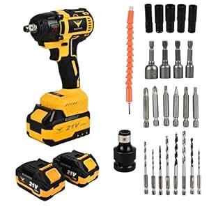 HYCO LABEL FLYMAX Cordless Impact Wrench, 21V, 350 Nm Torque, 4.0Ah ...