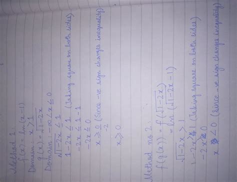 10. Given f(x) = In(x-1) and g(x)=√1-2x, which one of the following is ...