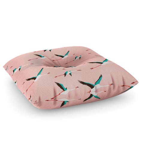 Flamingo Pink Floor Pillow Square Holli Zollinger
