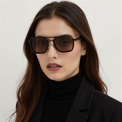 Buy Brown Gradient Gold Full Rim Square Lenskart STUDIO Sun Metal LK ...