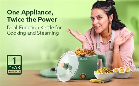 Regency Multi Cook Kettle With Steamer, 1.2L (Sea Green) | AGARO – Agaro