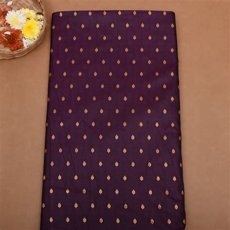Deep Purple Floral Zari Jamawar Silk Fabric| FabricbySinghanai's
