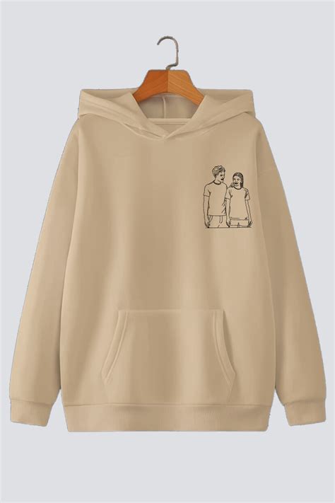 Customised Line Art Oversized Drop-Shoulder Hoodie – Lazy Lush