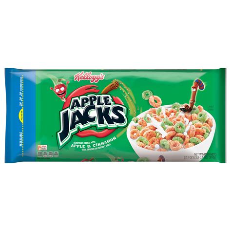 Kellogg's Apple Jacks Breakfast Cereal 32.1 oz Bag - Walmart.com ...