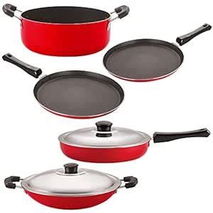Buy Nirlon Non-Stick 5 Piece Non-Induction Dishwasher Safe Cookware ...