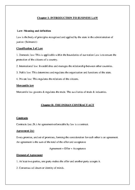 Business Regulations short note - Chapter 1- INTRODUCTION TO BUSINESS ...